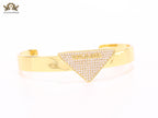 Alphabet P Gold open bracelet