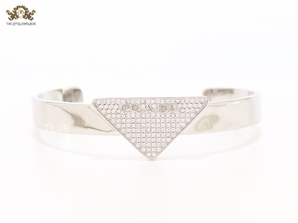 Alphabet P Platinum open bracelet