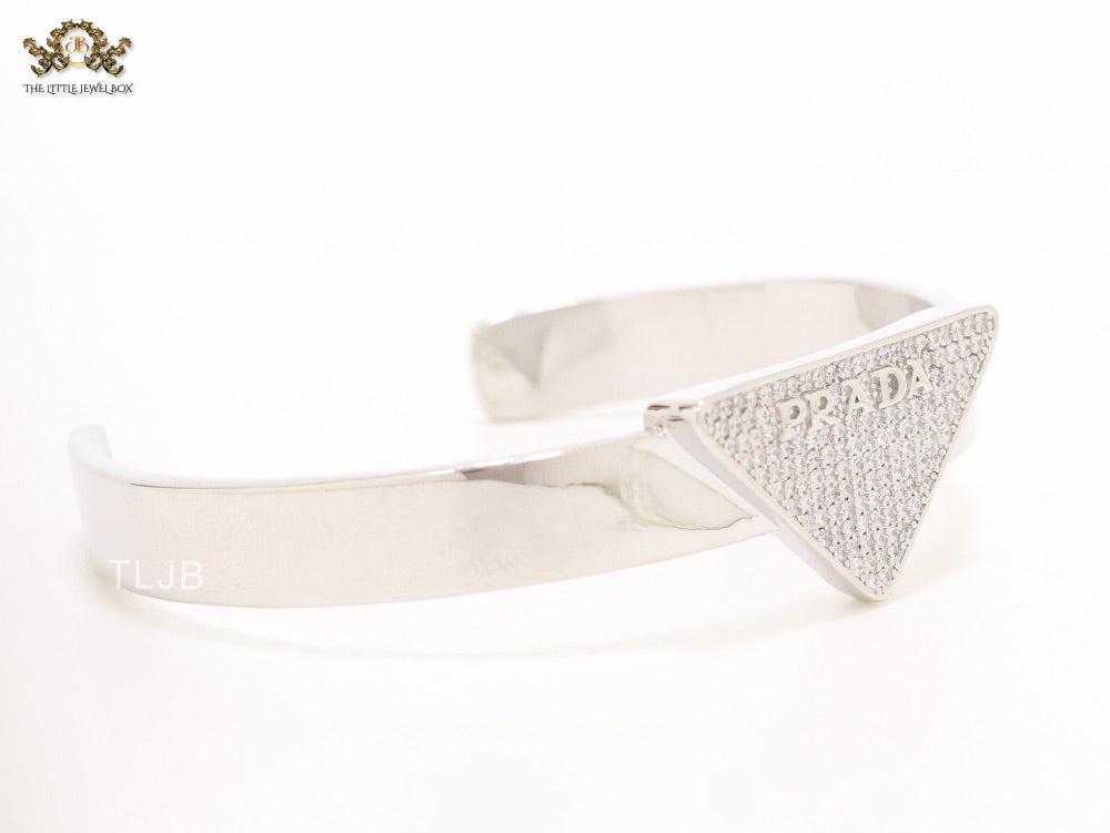 Alphabet P Platinum open bracelet