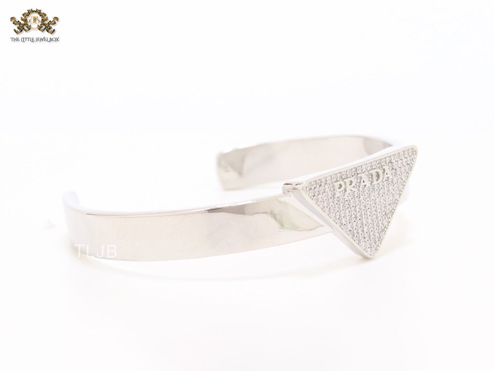 Alphabet P Platinum open bracelet