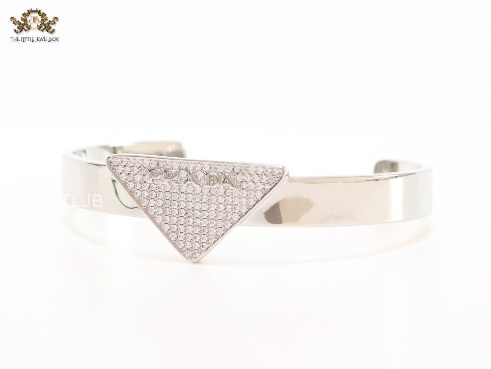 Alphabet P Platinum open bracelet