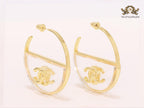 Double CC gold and transparent hoops- 45mm