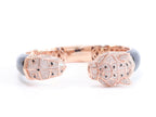 Panther face rose gold and black bracelet