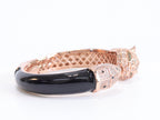 Panther face rose gold and black bracelet