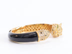 Panther face gold and black bracelet