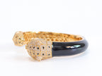 Panther face gold and black bracelet