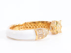 Panther face  gold and white bracelet