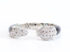 Panther face platinum and black bracelet