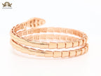 Rose Gold triple layered snake bracelet with cz