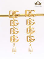 Alphabet D & G dangles with pearl