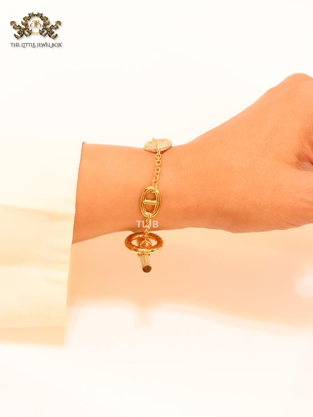 Alphabet CD cz sleek bracelet