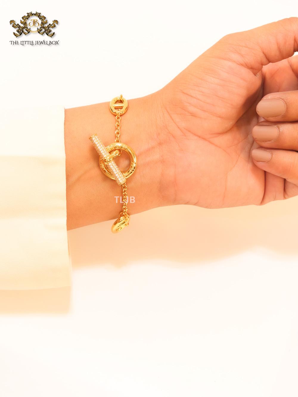 Alphabet CD cz sleek bracelet