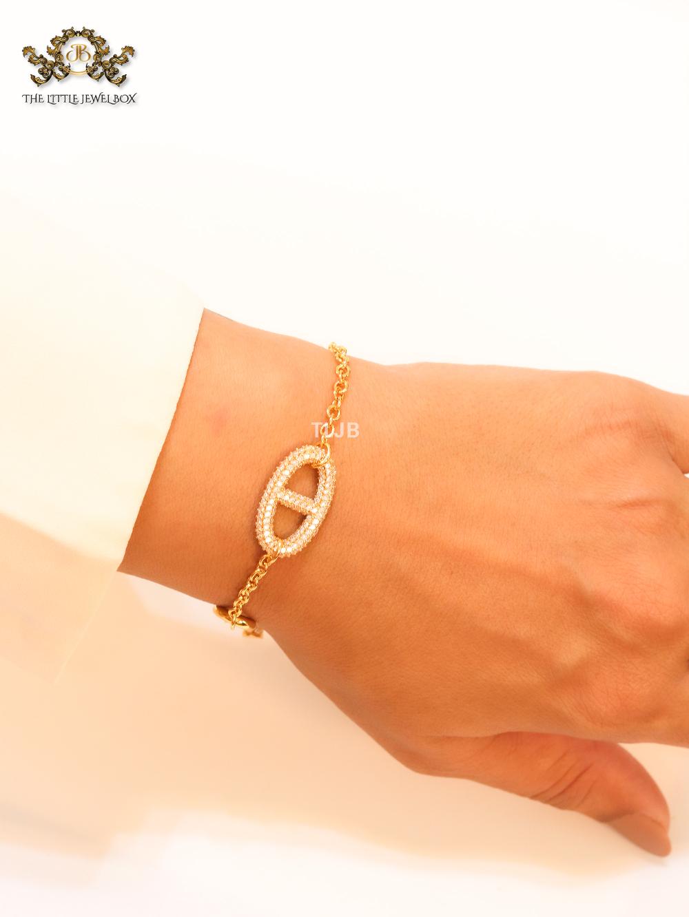 Alphabet CD cz sleek bracelet