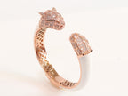Panther face rose gold and white bracelet
