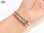 Rose Gold triple layered snake bracelet with cz