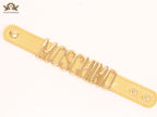 Alphabet M Gold Leather Bracelet