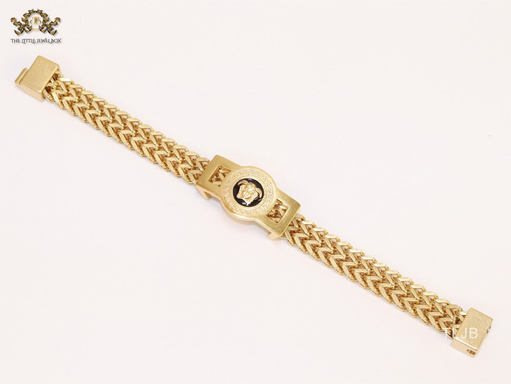 Medusa and Greca gold link chain