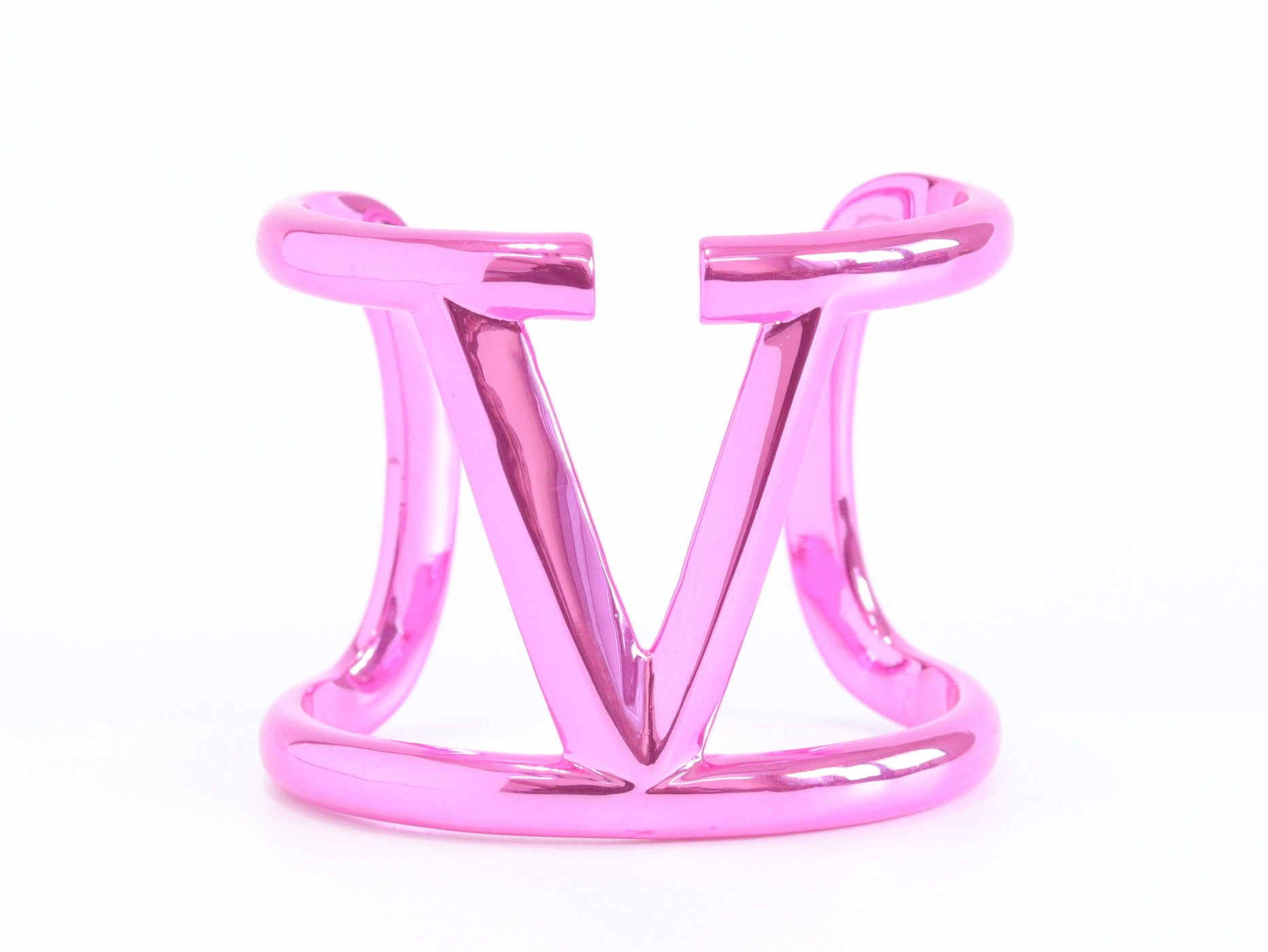 Pink chrome broad bracelet