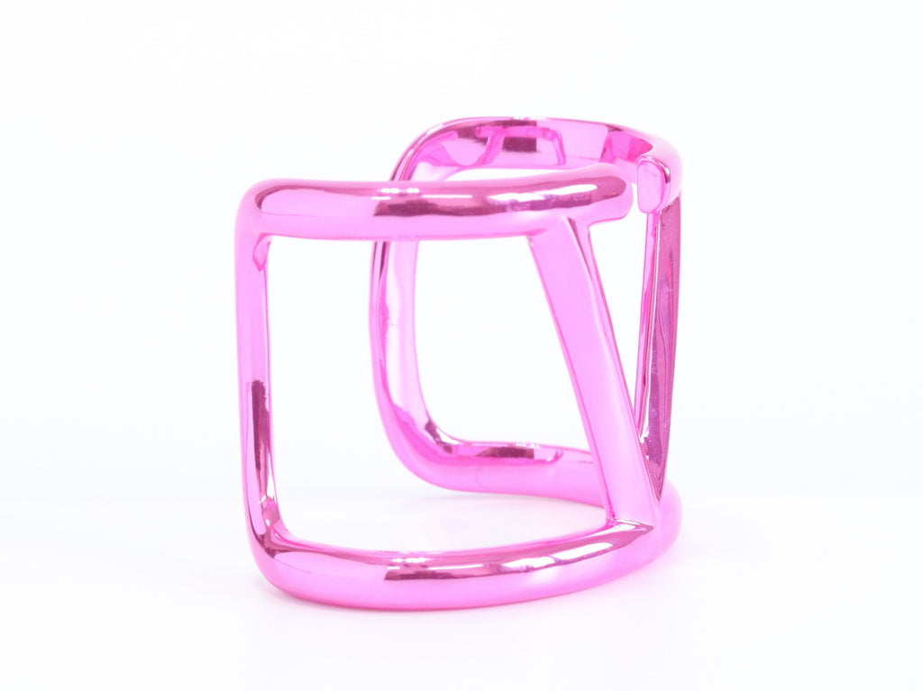 Pink chrome broad bracelet