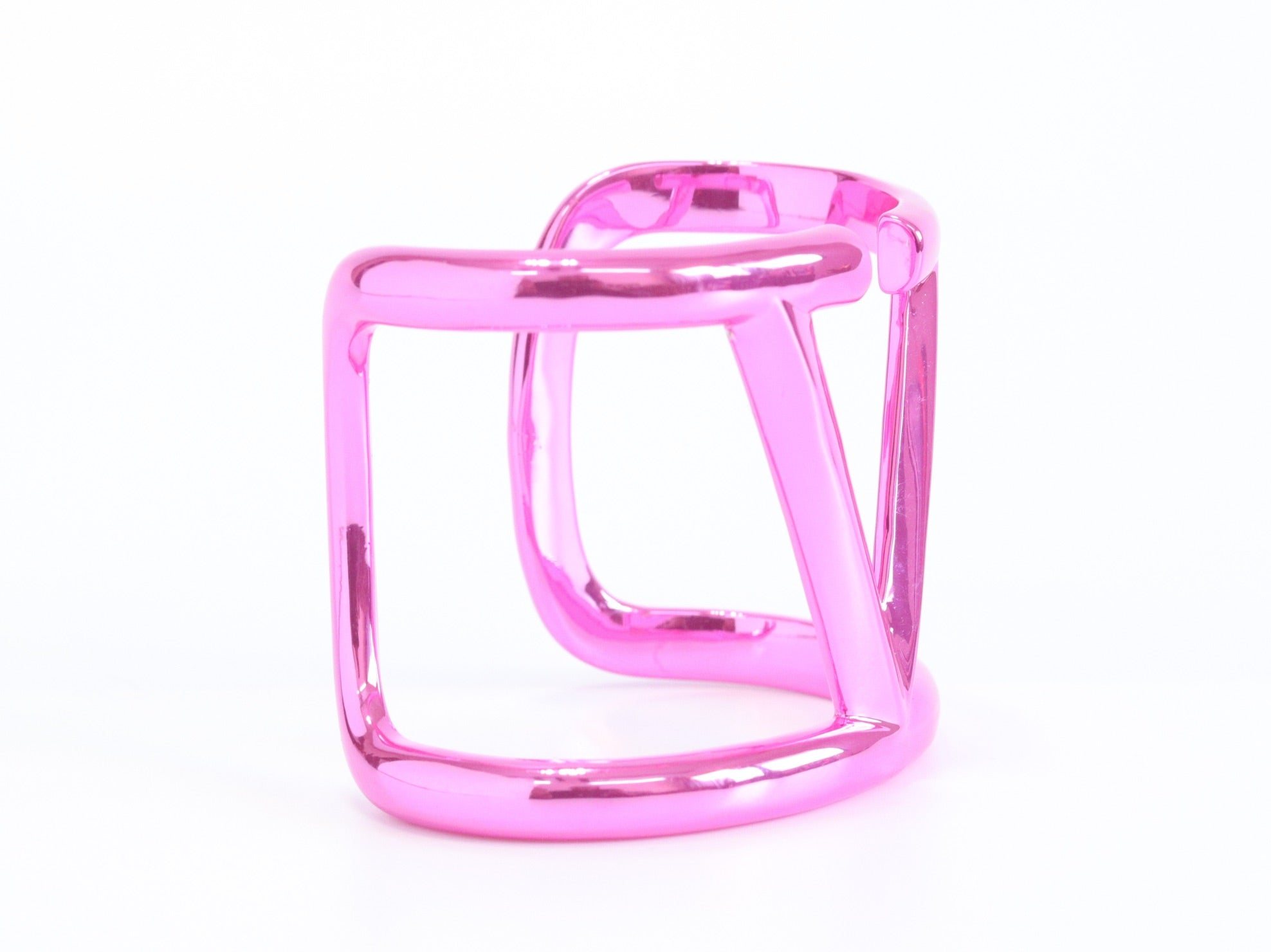 Pink chrome broad bracelet