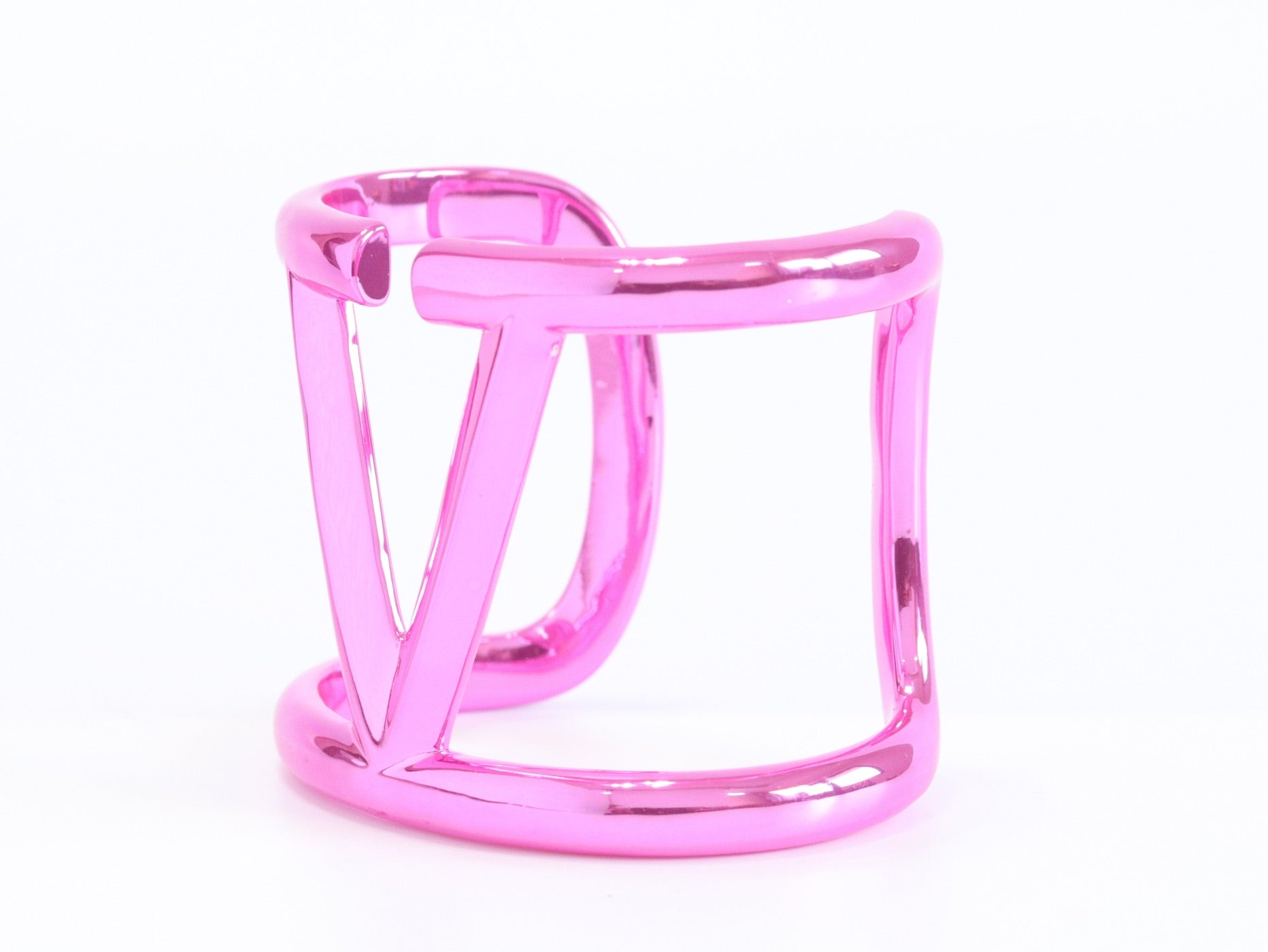 Pink chrome broad bracelet