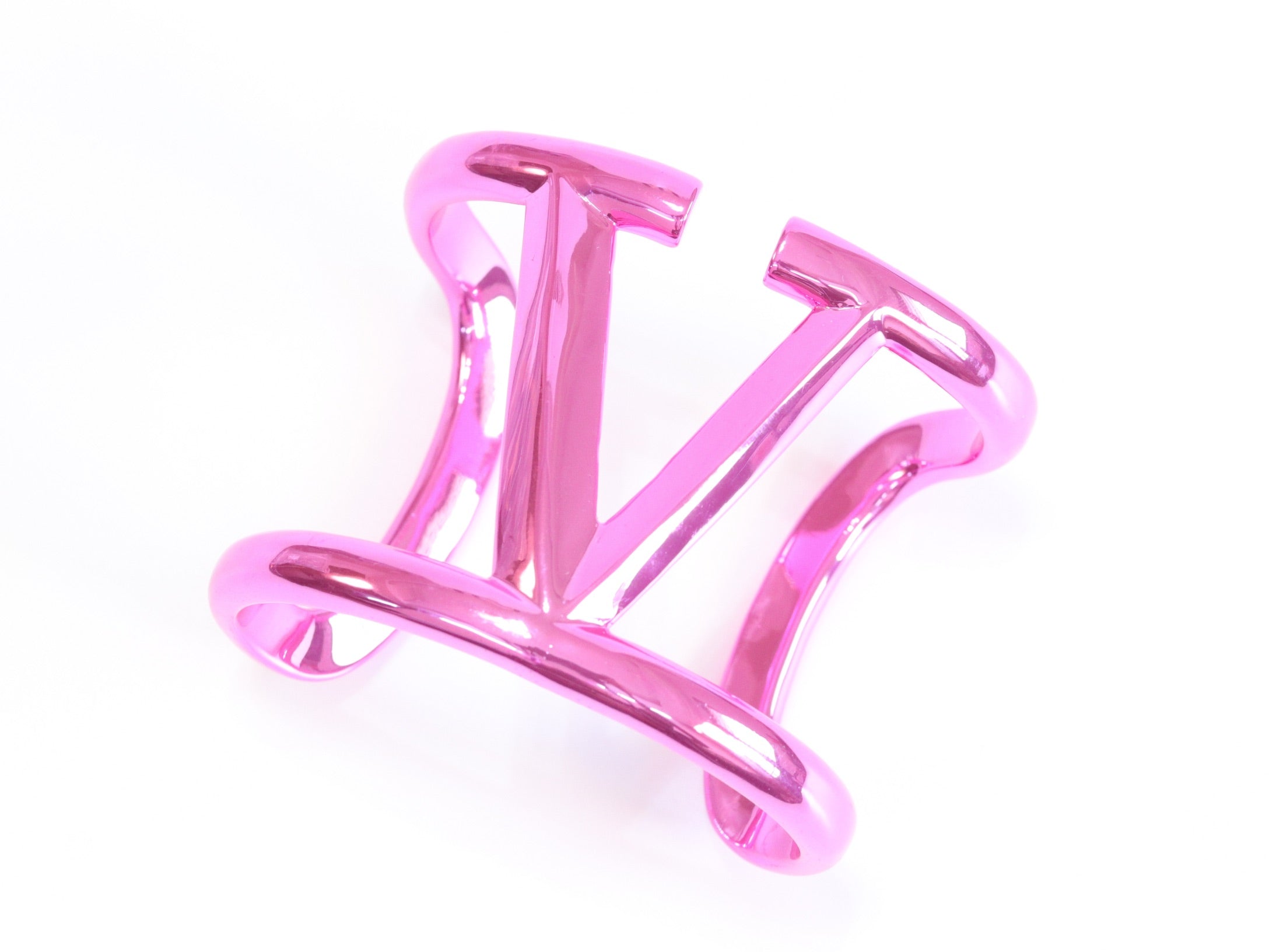 Pink chrome broad bracelet