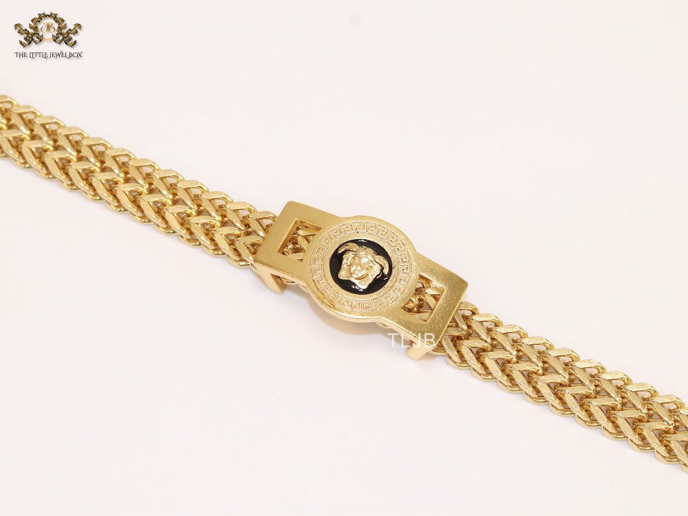 Medusa and Greca gold link chain