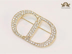 Alphabet CD gold brooch with CZ