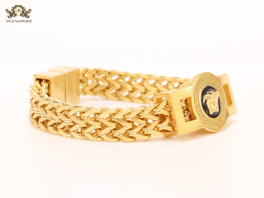 Medusa and Greca gold link chain