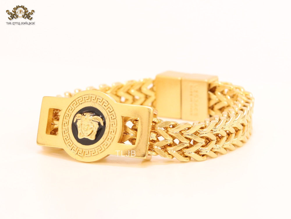 Medusa and Greca gold link chain