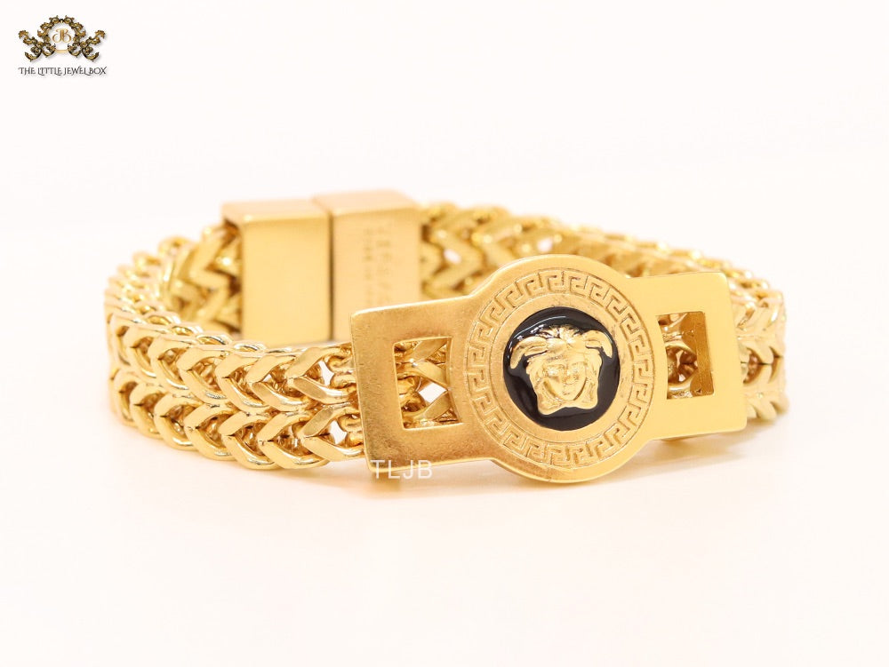 Medusa and Greca gold link chain