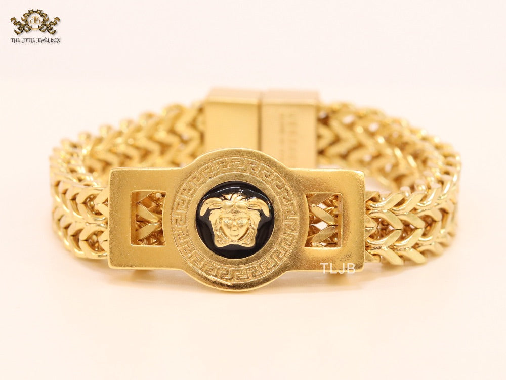 Medusa and Greca gold link chain