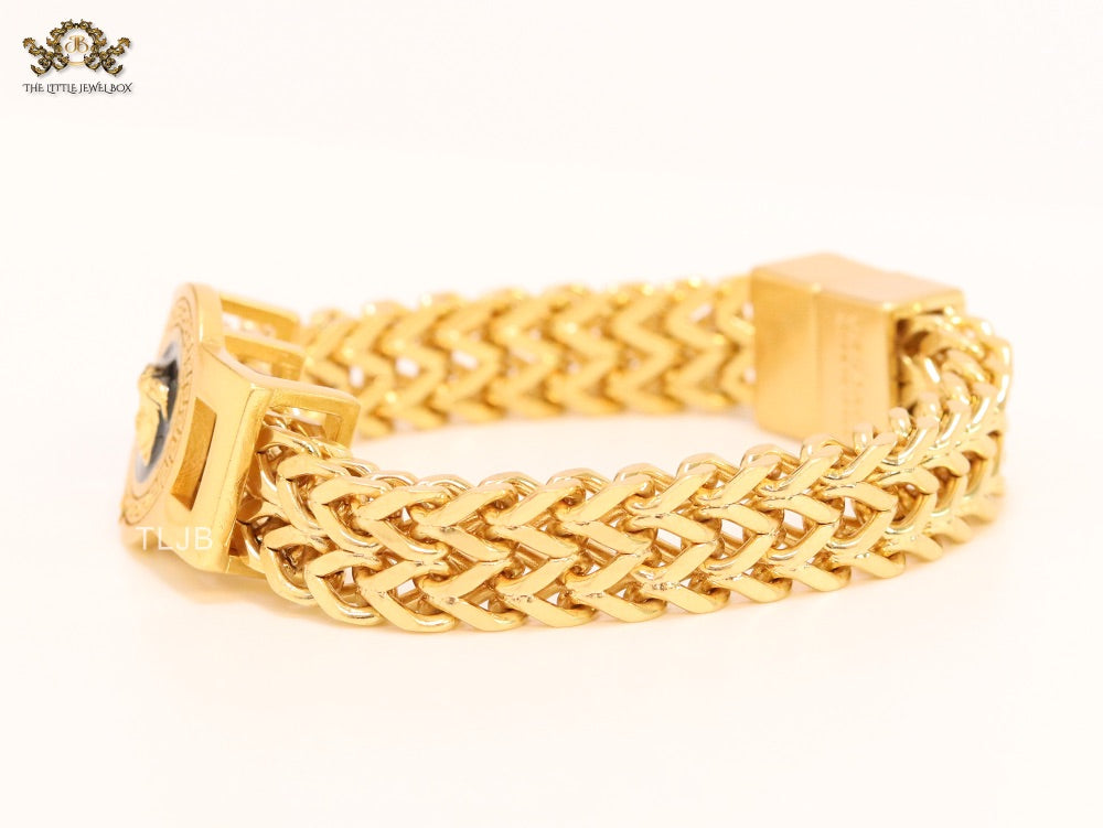 Medusa and Greca gold link chain