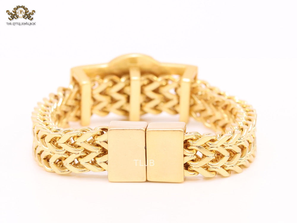Medusa and Greca gold link chain