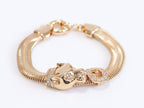 Panther face and cz ring gold bracelet