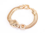 Panther face and cz ring gold bracelet