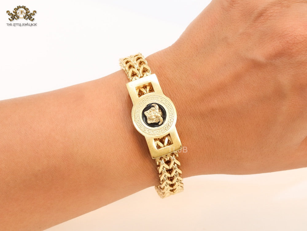 Medusa and Greca gold link chain