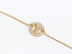 Alphabet L & V cz gold bracelet