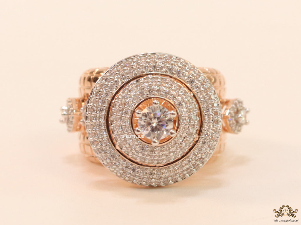 Rose gold plated cz cocktail ring with 0.4ct size pointer