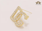 Alphabet DG Matt gold brooch with zircons