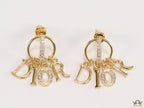 Gold plated alphabet earrings with cz
