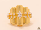 Fancy gold plated adjustable ring with marquise pointers