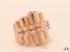 Fancy rose gold plated adjustable ring with marquise pointers