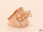 Fancy rose gold plated adjustable ring with marquise pointers