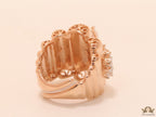 Fancy rose gold plated adjustable ring with marquise pointers