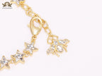 Double G and CZ stars gold charm bracelet