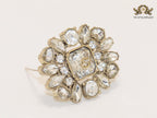 Double G brooch with uncut stones