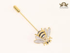 Gold & black bee brooch with