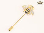 Gold & black bee brooch with