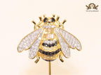 Gold & black bee brooch with